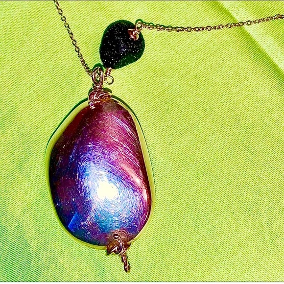 Lava Rock & Sterling Silver Necklace Powerful 34” - Picture 3 of 16